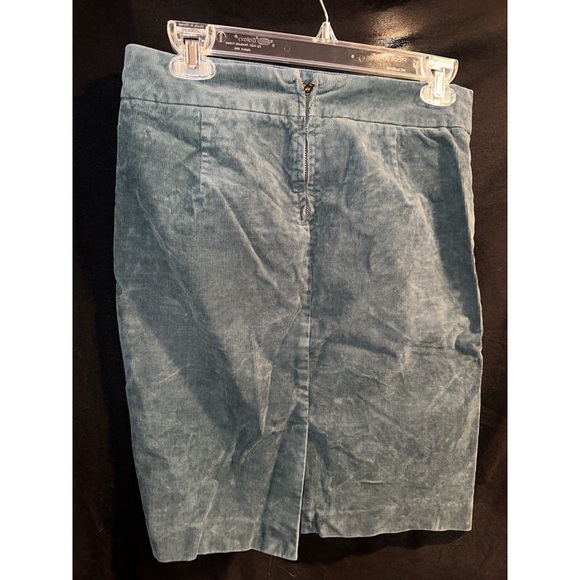 J Crew Teal Velvet Corduroy Pencil Jean Skirt Size 2 - Picture 2 of 13